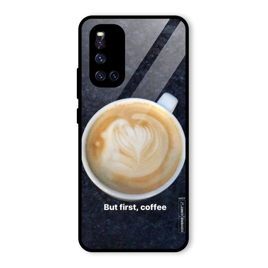 Cappuccino Coffee Glass Back Case for Vivo V19
