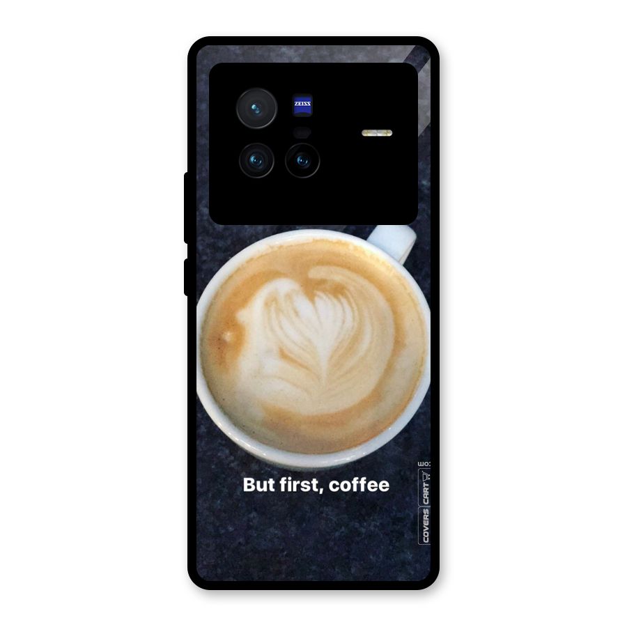 Cappuccino Coffee Glass Back Case for Vivo X80