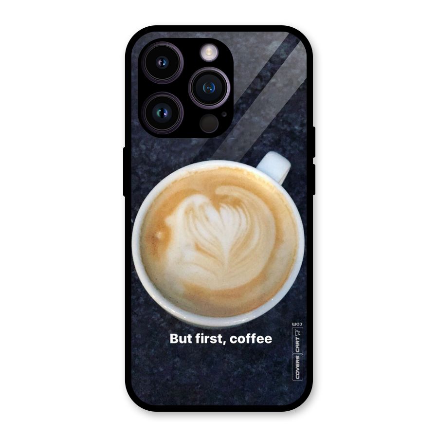Cappuccino Coffee Glass Back Case for iPhone 14 Pro