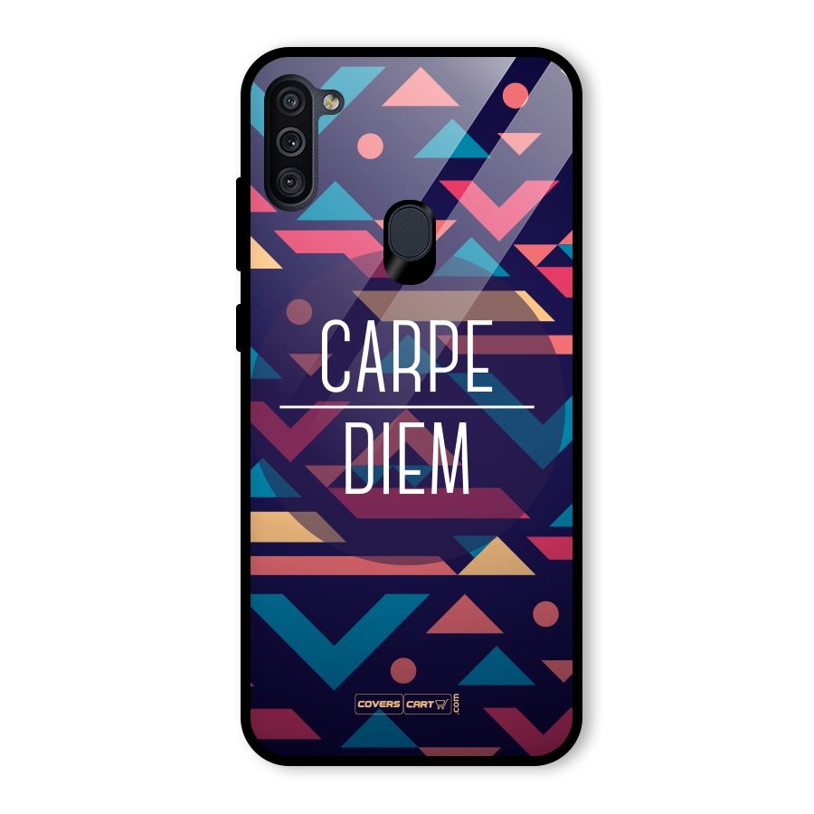 Carpe Diem Glass Back Case for Galaxy M11