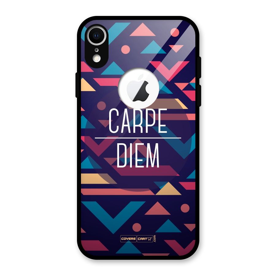 Carpe Diem Glass Back Case for iPhone XR Logo Cut