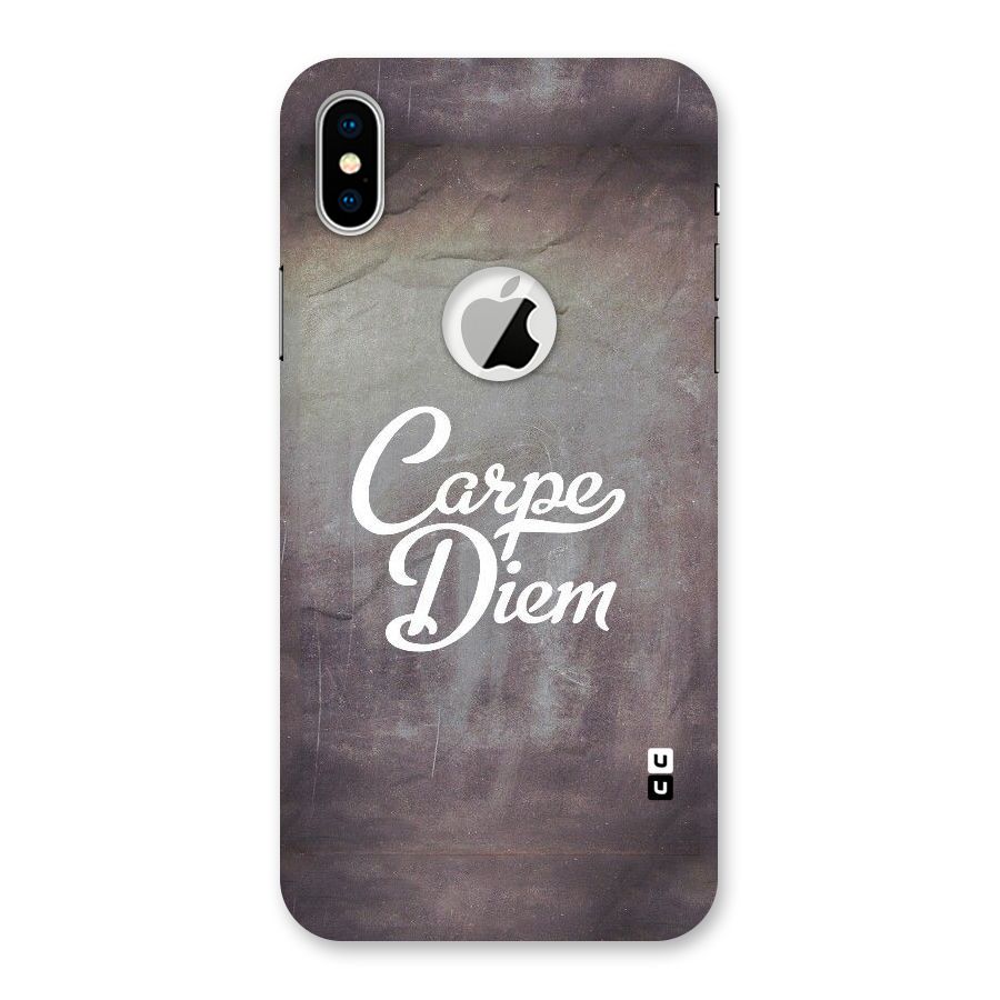 Carpe Diem Rugged Back Case for iPhone XS Logo Cut