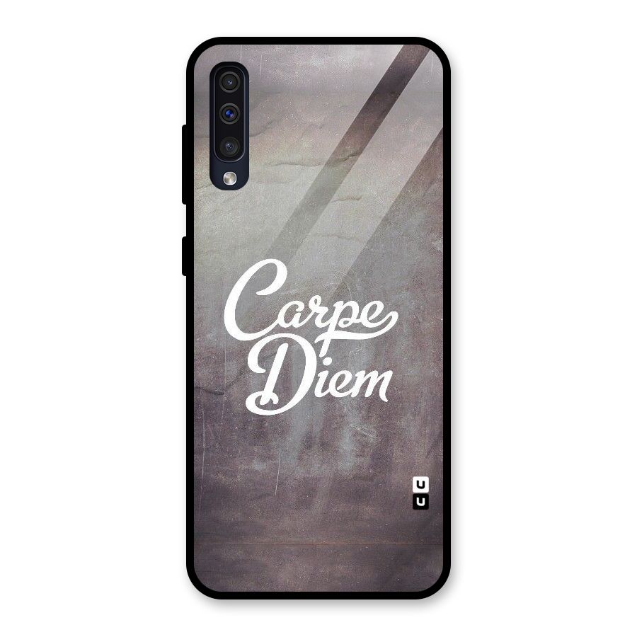 Carpe Diem Rugged Glass Back Case for Galaxy A50