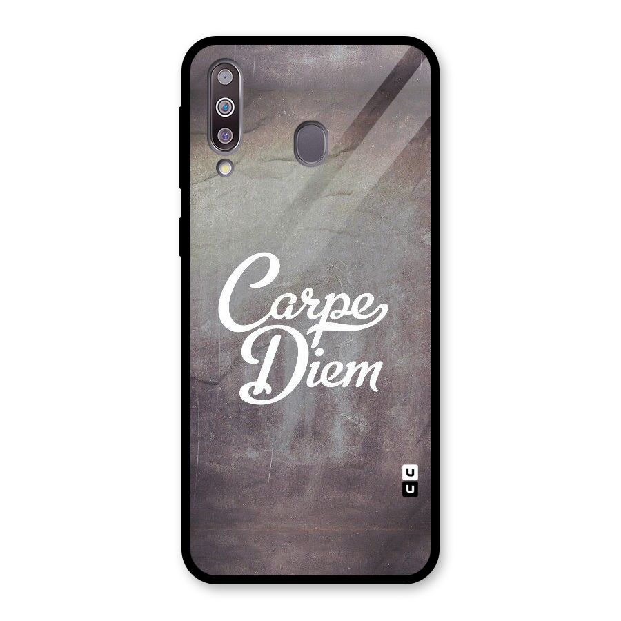Carpe Diem Rugged Glass Back Case for Galaxy M30