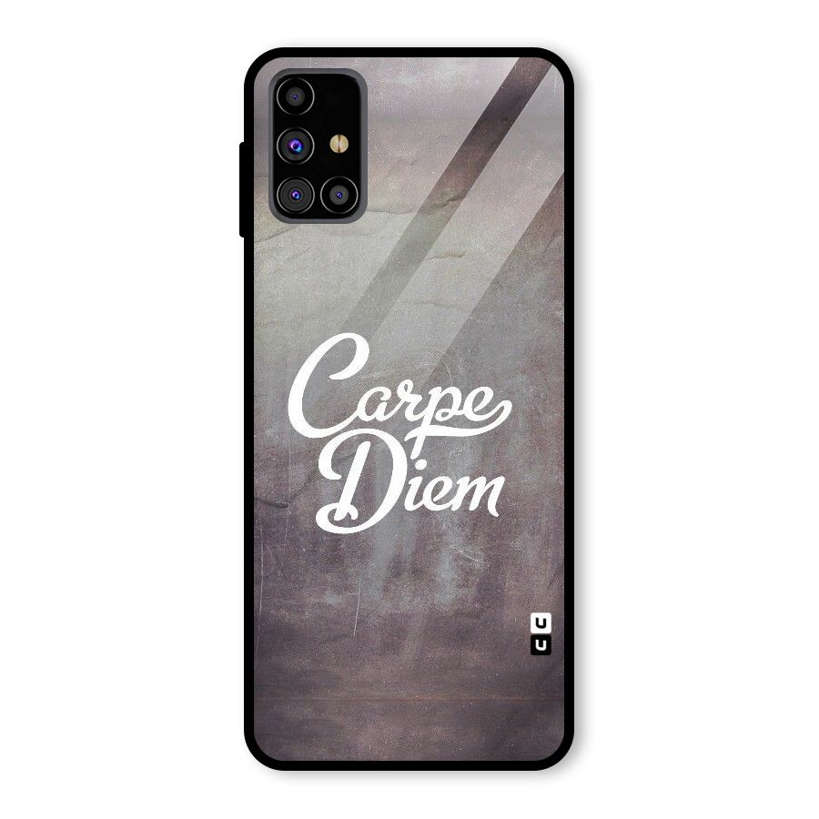 Carpe Diem Rugged Glass Back Case for Galaxy M31s