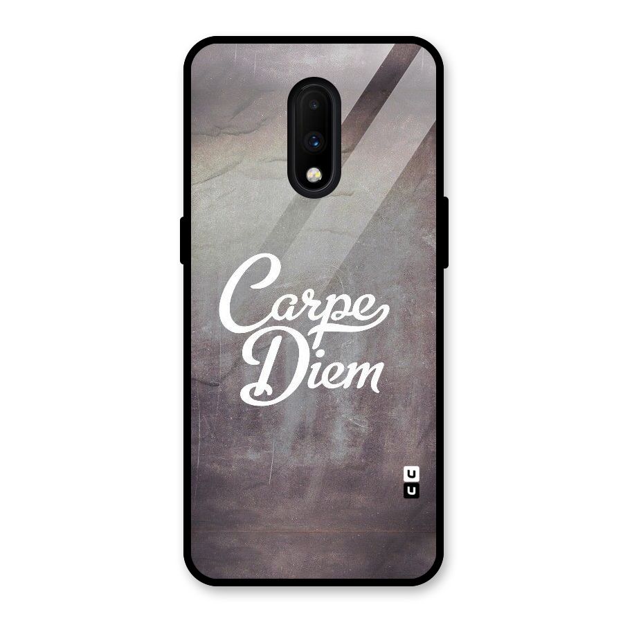 Carpe Diem Rugged Glass Back Case for OnePlus 7