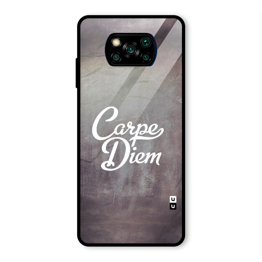 Carpe Diem Rugged Glass Back Case for Poco X3 Pro