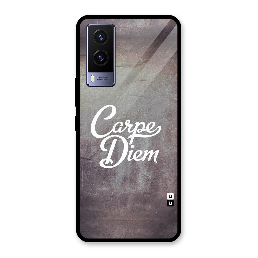 Carpe Diem Rugged Glass Back Case for Vivo V21e 5G