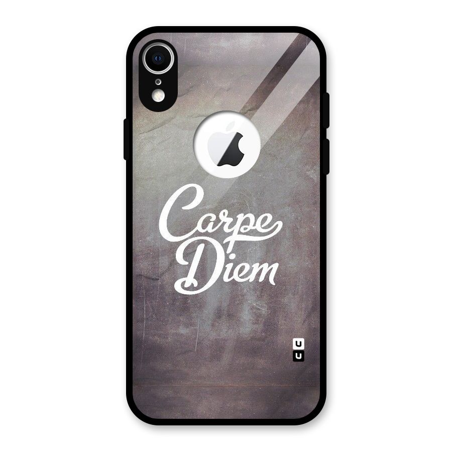 Carpe Diem Rugged Glass Back Case for iPhone XR Logo Cut