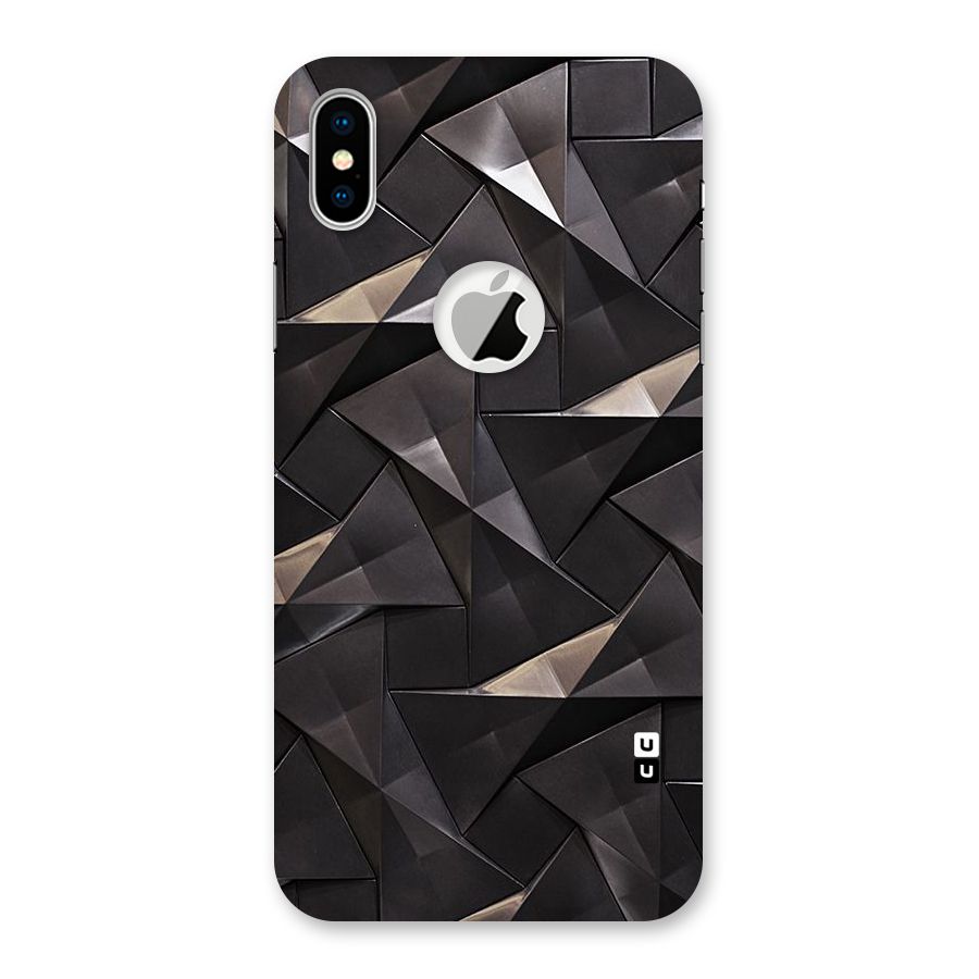 Carved Triangles Back Case for iPhone X Logo Cut