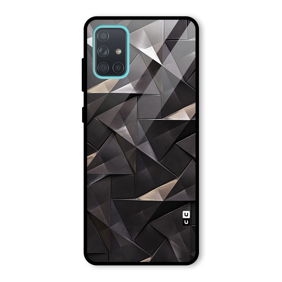 Carved Triangles Glass Back Case for Galaxy A71