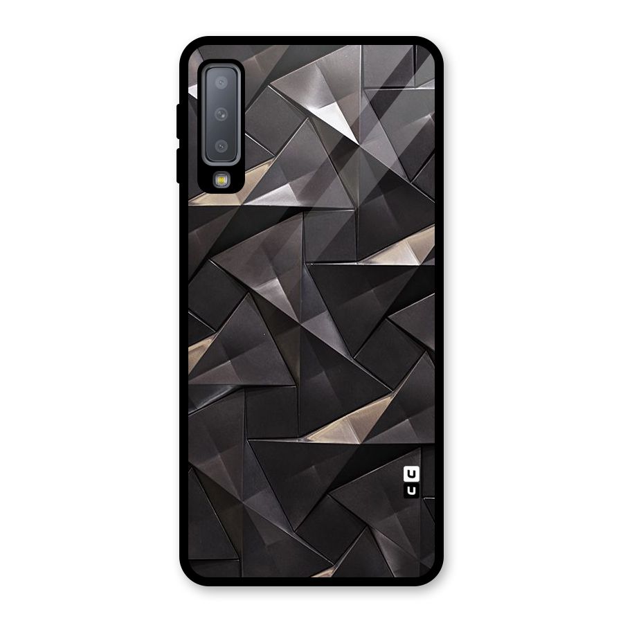Carved Triangles Glass Back Case for Galaxy A7 (2018)