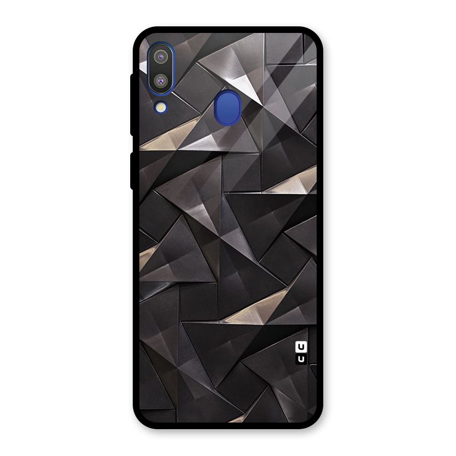 Carved Triangles Glass Back Case for Galaxy M20