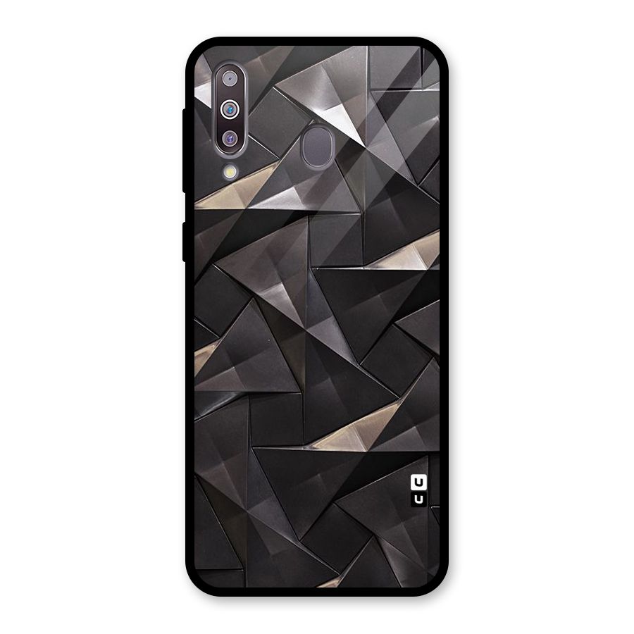 Carved Triangles Glass Back Case for Galaxy M30