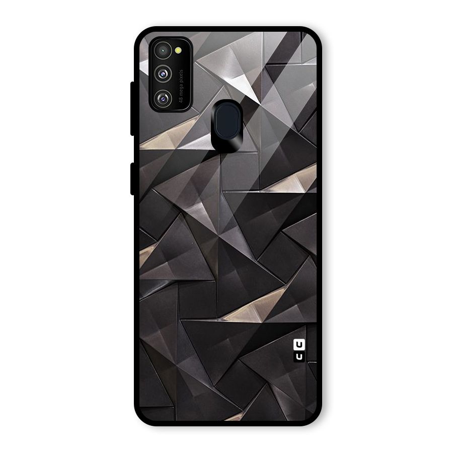 Carved Triangles Glass Back Case for Galaxy M30s