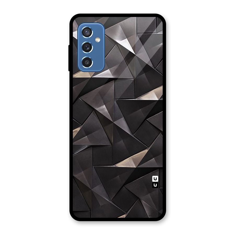 Carved Triangles Glass Back Case for Galaxy M52 5G