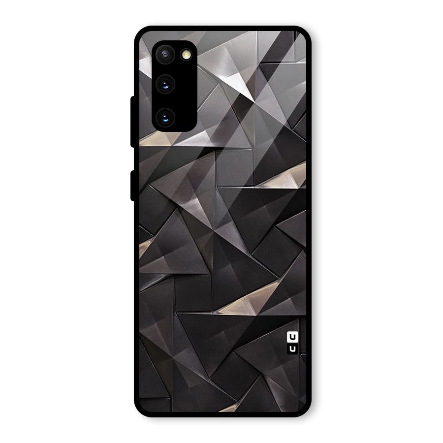 Carved Triangles Glass Back Case for Galaxy S20 FE
