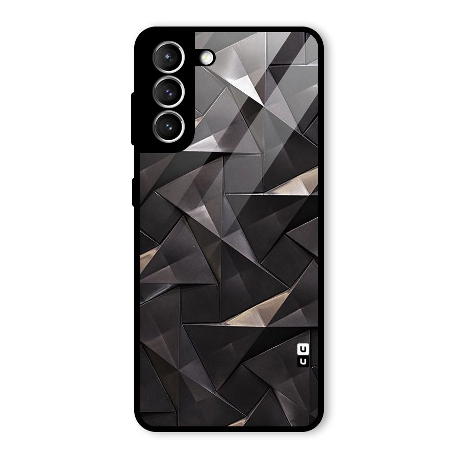 Carved Triangles Glass Back Case for Galaxy S21 5G