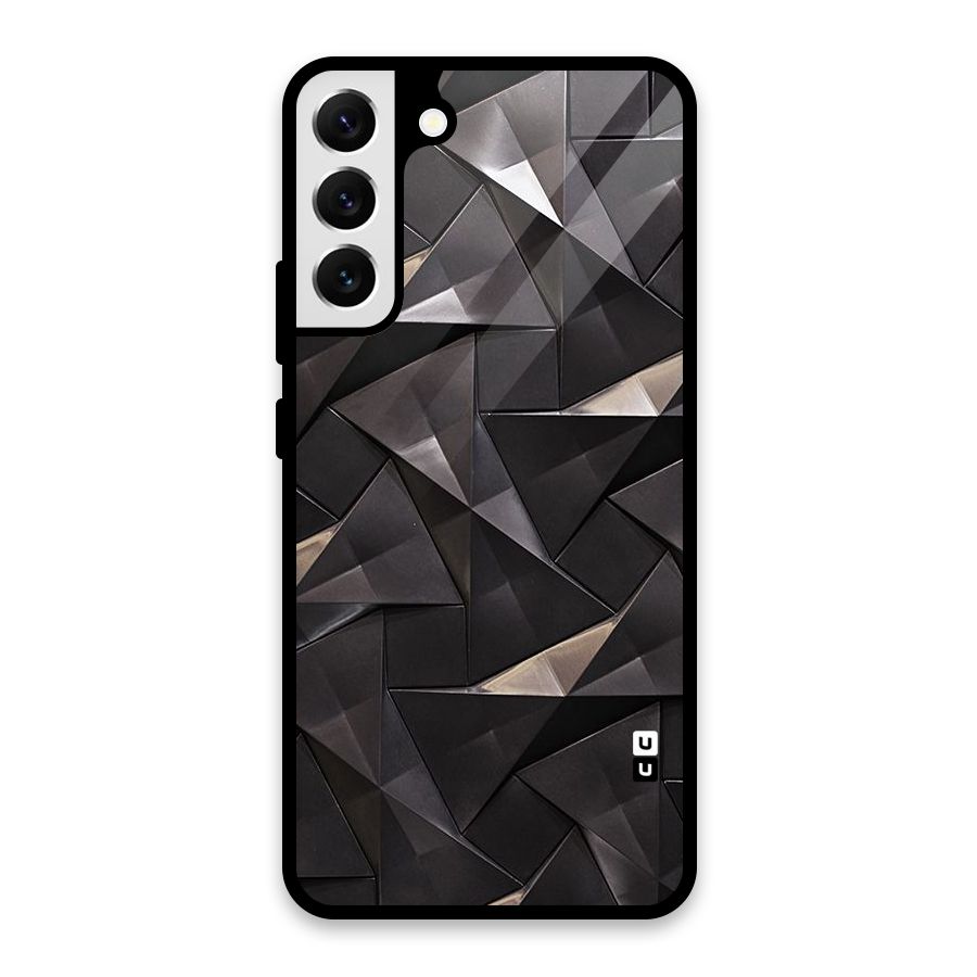 Carved Triangles Glass Back Case for Galaxy S22 Plus 5G