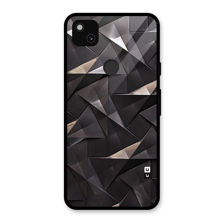Carved Triangles Glass Back Case for Google Pixel 4a