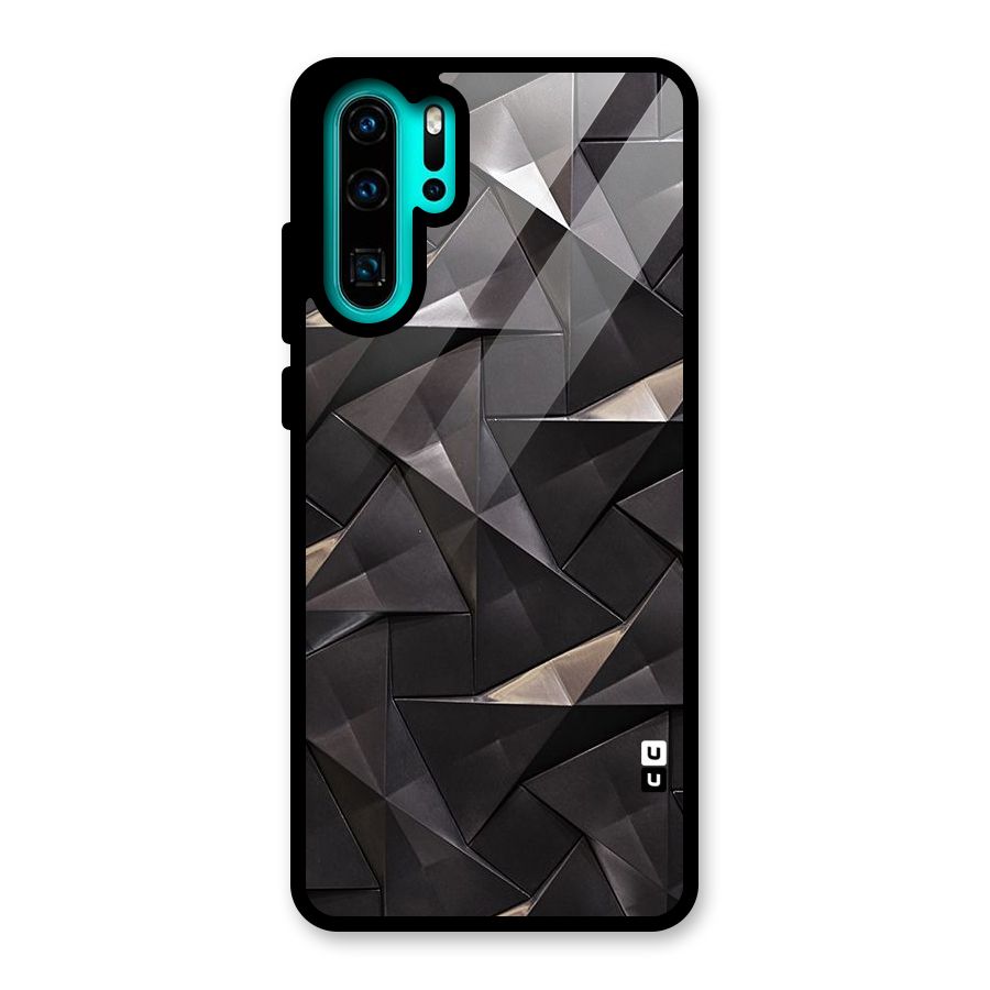 Carved Triangles Glass Back Case for Huawei P30 Pro