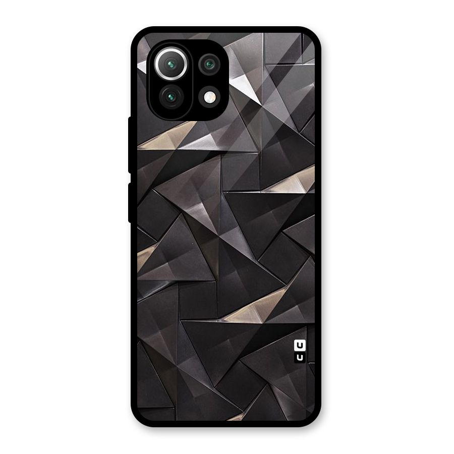 Carved Triangles Glass Back Case for Mi 11 Lite