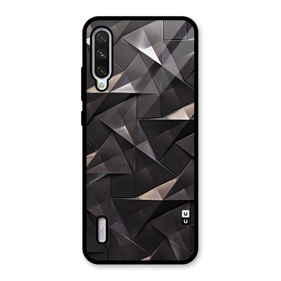 Carved Triangles Glass Back Case for Mi A3