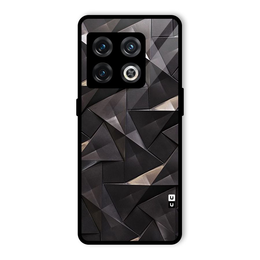Carved Triangles Glass Back Case for OnePlus 10 Pro 5G