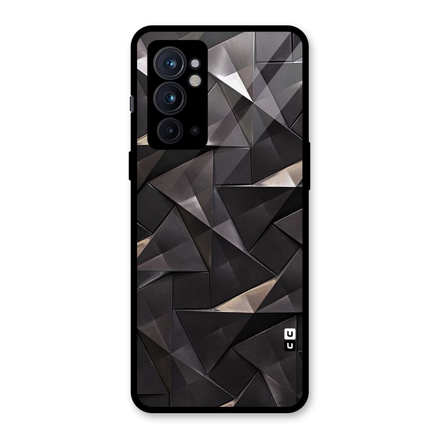 Carved Triangles Glass Back Case for OnePlus 9RT 5G