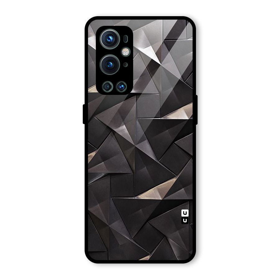 Carved Triangles Glass Back Case for OnePlus 9 Pro