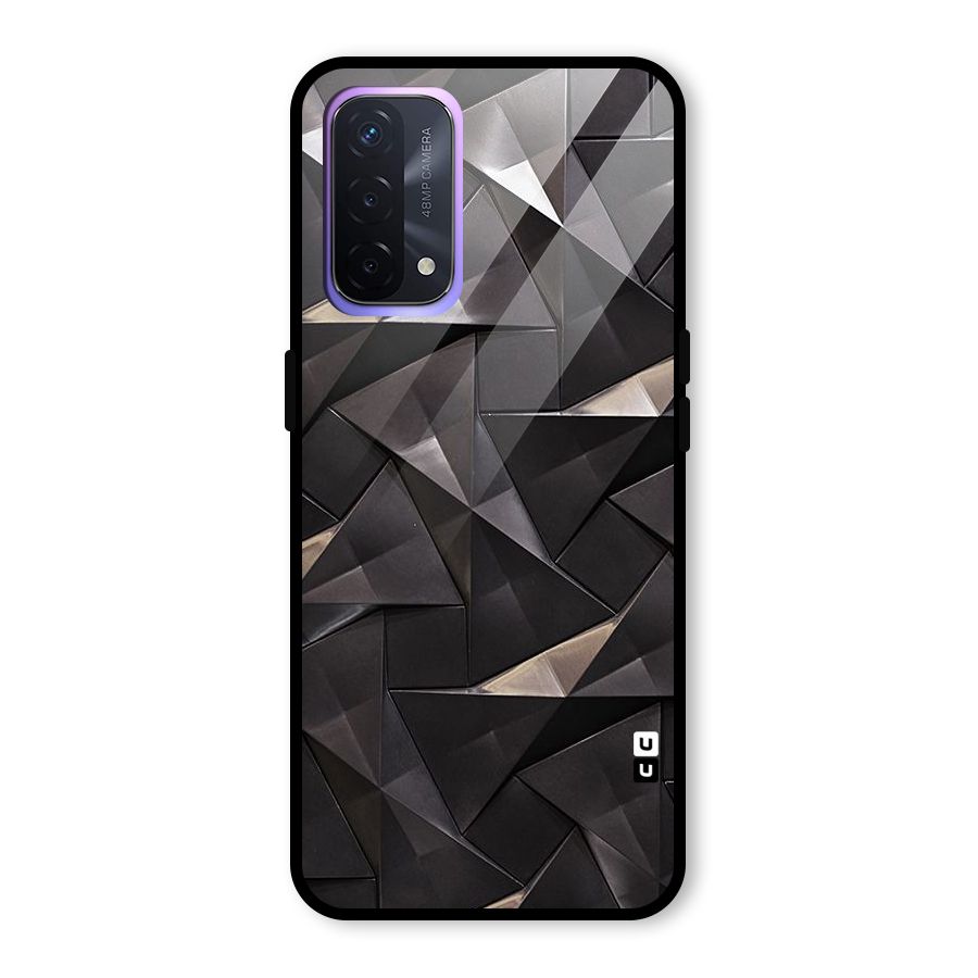 Carved Triangles Glass Back Case for Oppo A74 5G