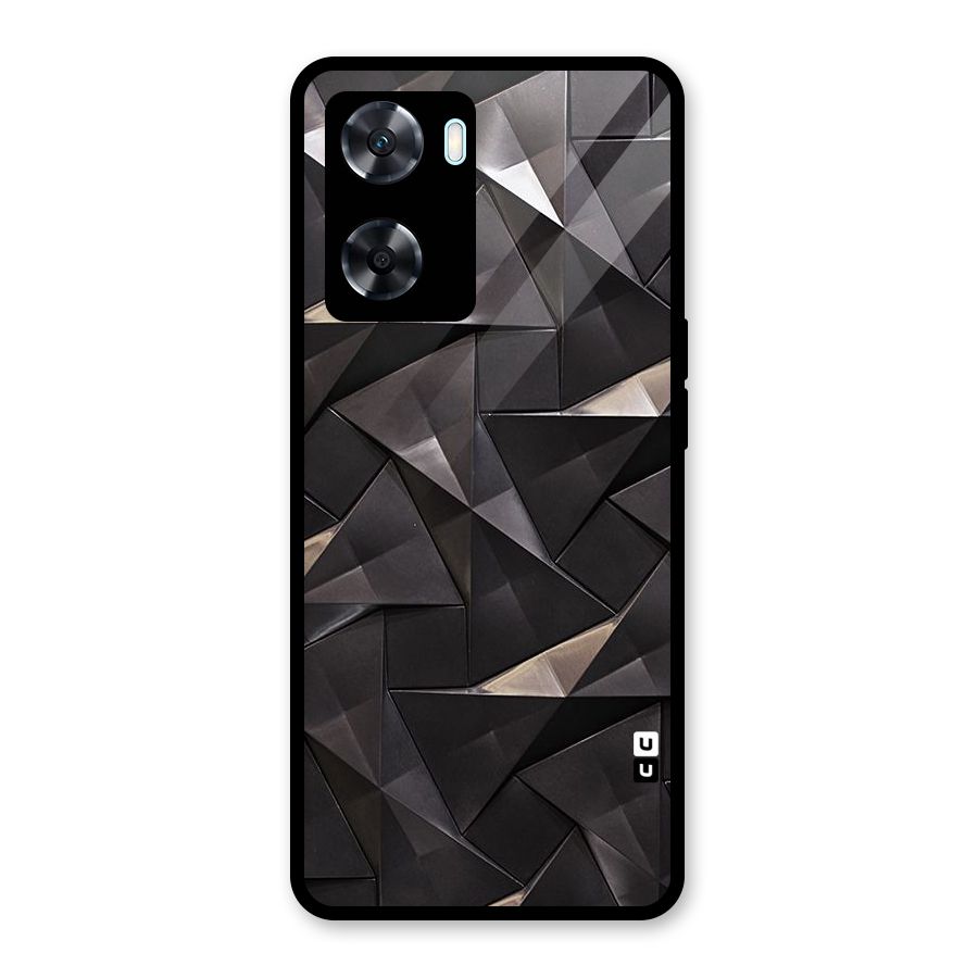 Carved Triangles Glass Back Case for Oppo A77