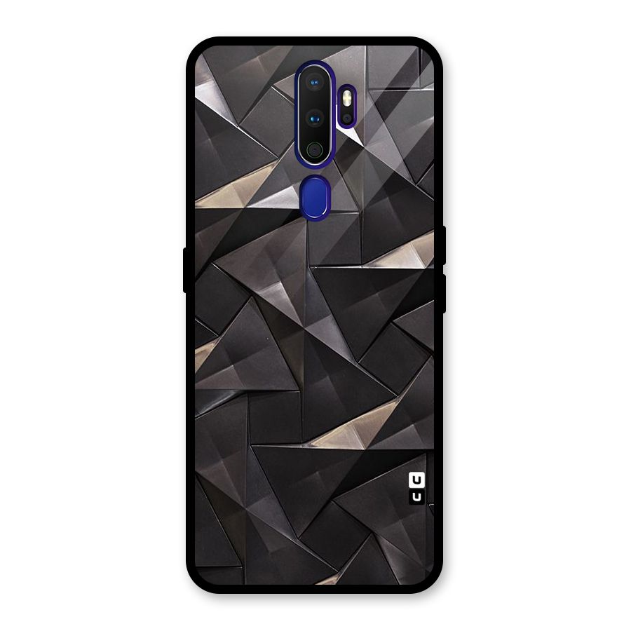 Carved Triangles Glass Back Case for Oppo A9 (2020)
