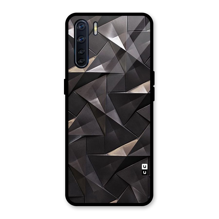 Carved Triangles Glass Back Case for Oppo F15