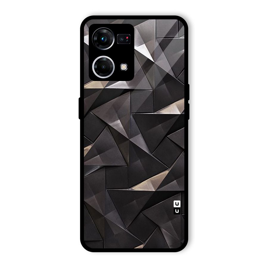 Carved Triangles Glass Back Case for Oppo F21 Pro 4G