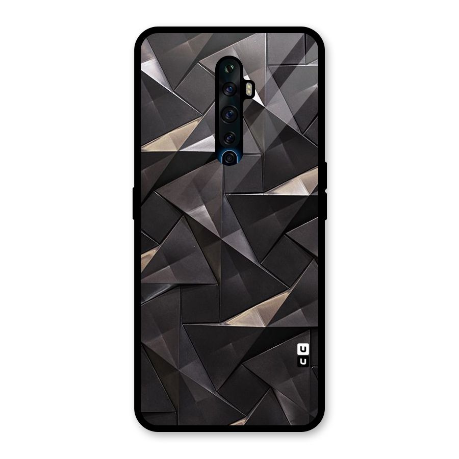 Carved Triangles Glass Back Case for Oppo Reno2 F