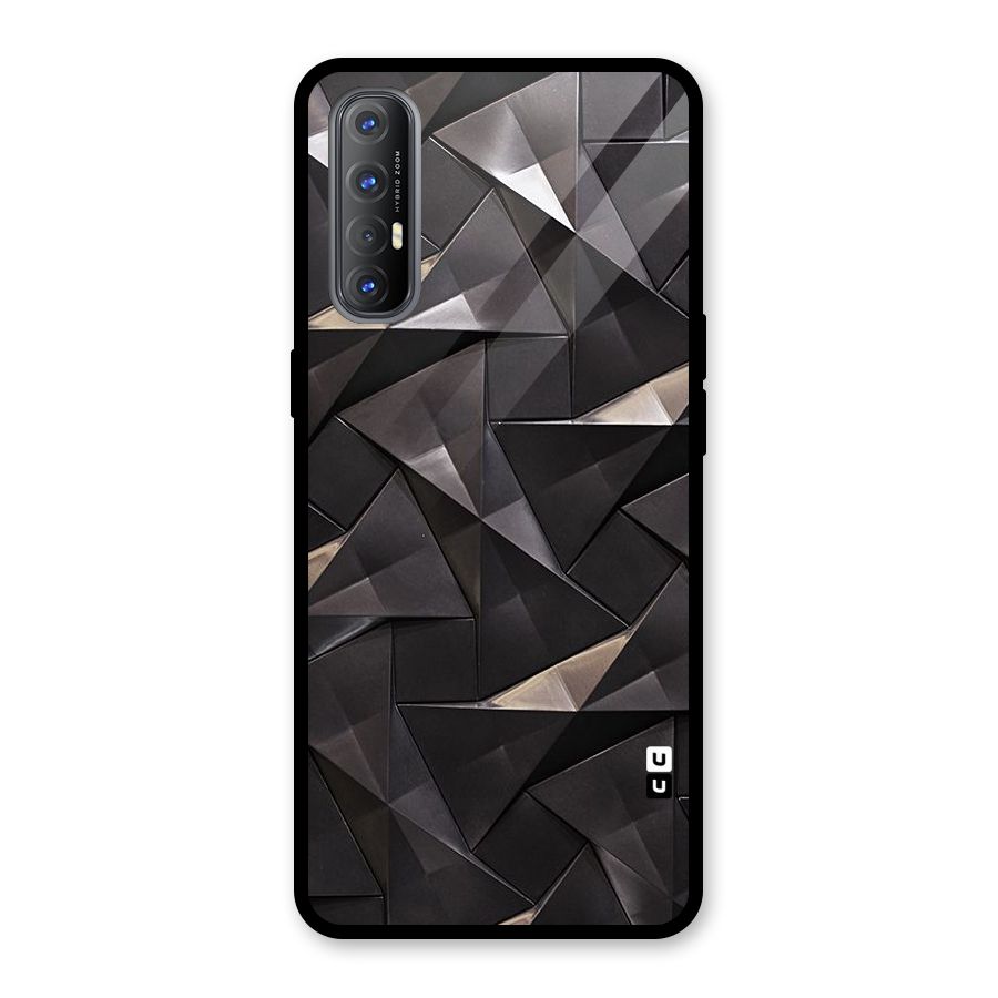 Carved Triangles Glass Back Case for Oppo Reno3 Pro