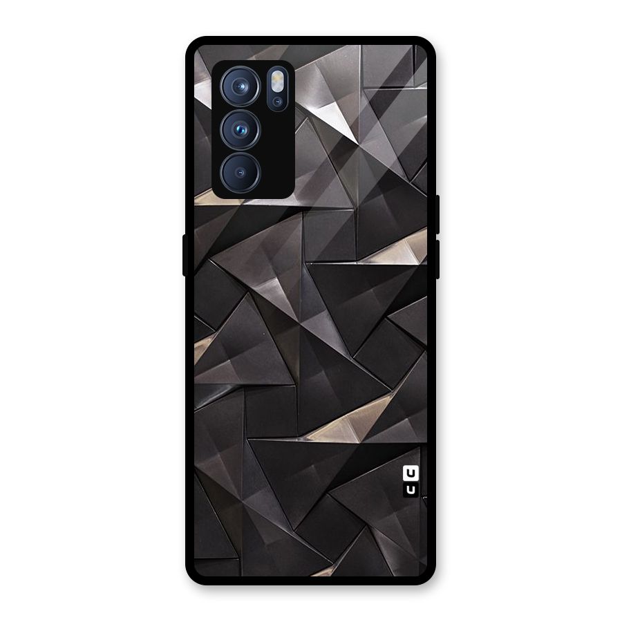 Carved Triangles Glass Back Case for Oppo Reno6 Pro 5G