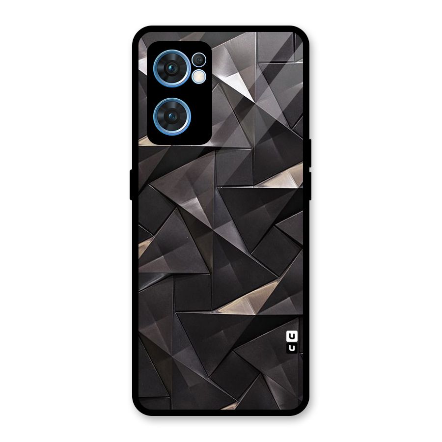 Carved Triangles Glass Back Case for Oppo Reno7 5G