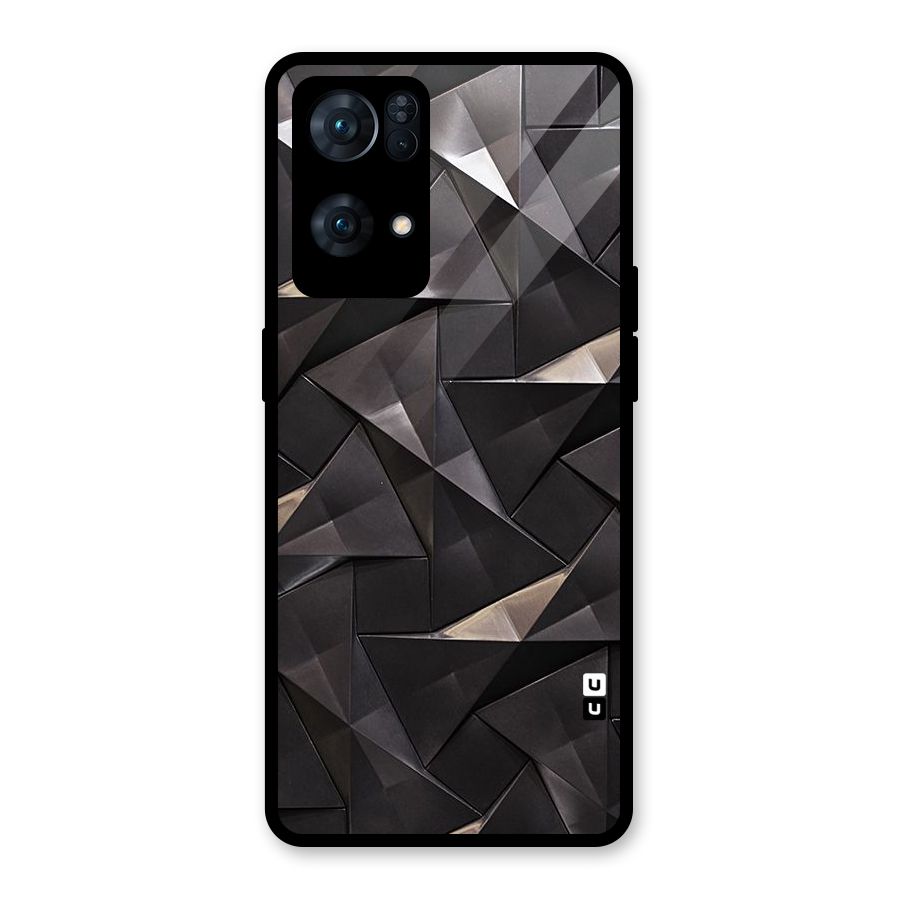 Carved Triangles Glass Back Case for Oppo Reno7 Pro 5G