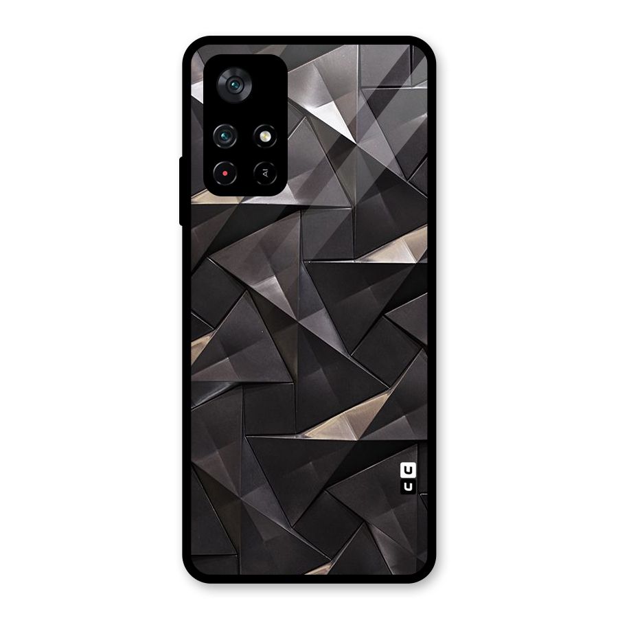 Carved Triangles Glass Back Case for Poco M4 Pro 5G