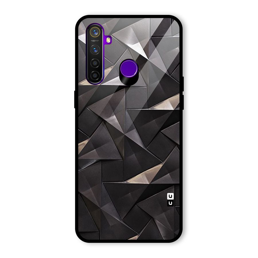Carved Triangles Glass Back Case for Realme 5 Pro