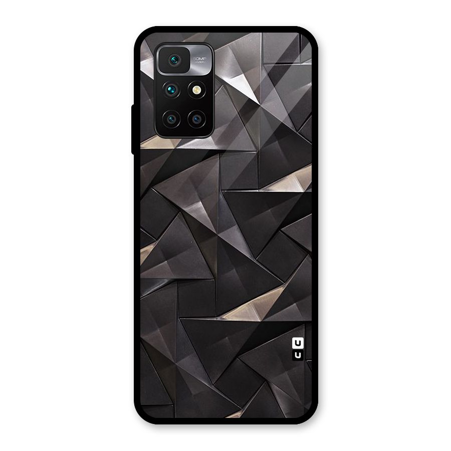 Carved Triangles Glass Back Case for Redmi 10 Prime