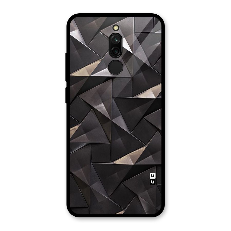 Carved Triangles Glass Back Case for Redmi 8