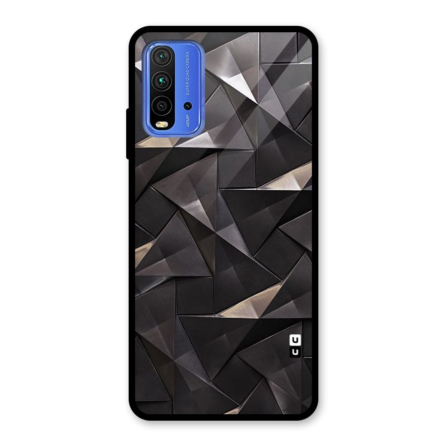 Carved Triangles Glass Back Case for Redmi 9 Power