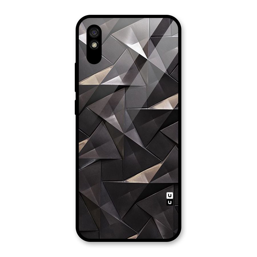 Carved Triangles Glass Back Case for Redmi 9i