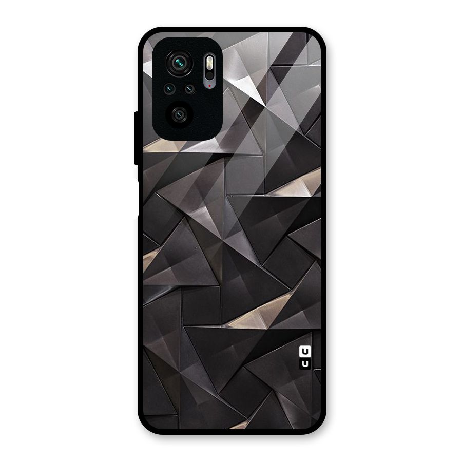 Carved Triangles Glass Back Case for Redmi Note 10S