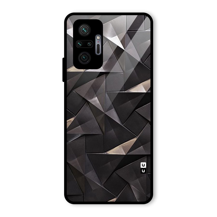 Carved Triangles Glass Back Case for Redmi Note 10 Pro Max