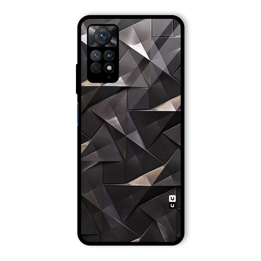 Carved Triangles Glass Back Case for Redmi Note 11 Pro