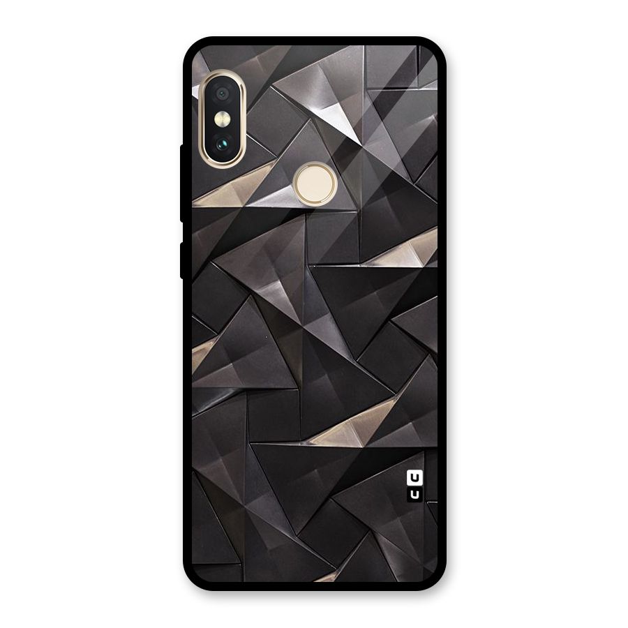 Carved Triangles Glass Back Case for Redmi Note 5 Pro